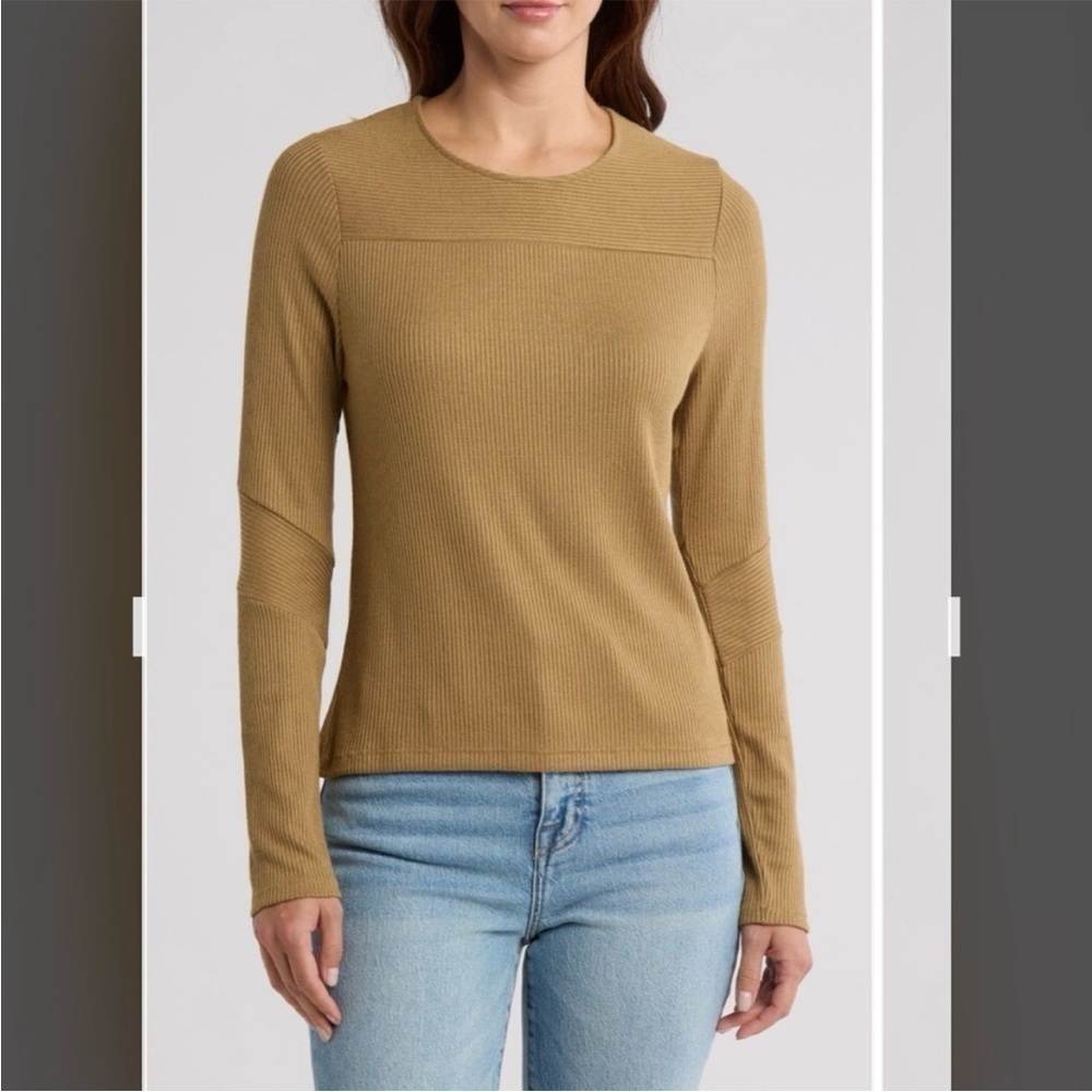 rag & bone The Knit Rib T-Shirt in Khaki - Picture 2 of 5